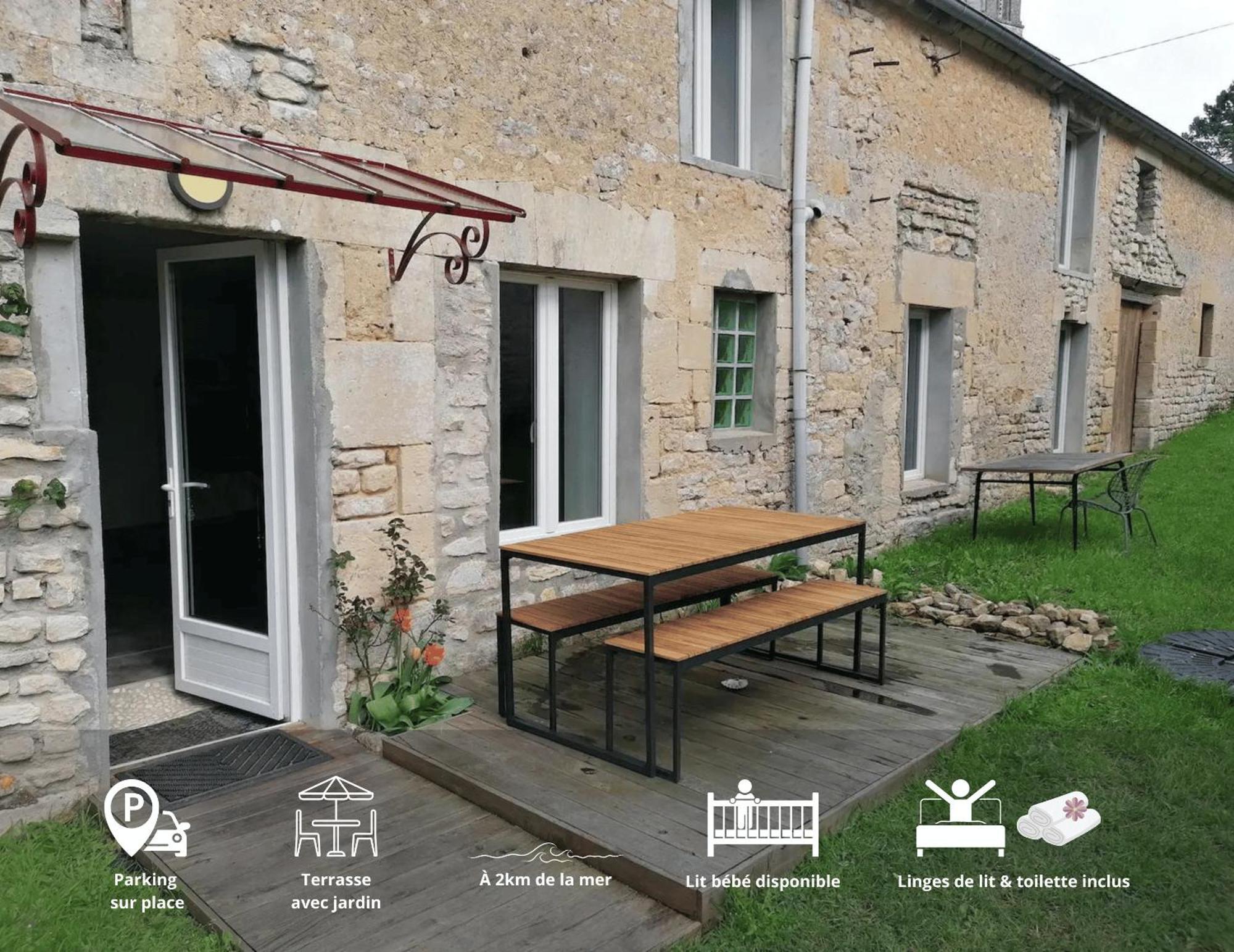 Maison Renovee En Pierres Sejour Spacieux Avec Jardin Et Terrasse Amenagee Pres Omaha Beach & Bayeux A 5Mn De La Mer Tous Commerces Commes المظهر الخارجي الصورة